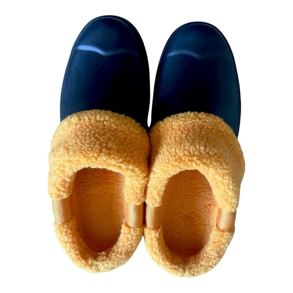 Hunter Cozy Yellow and Black Fleece-Lined Clogs